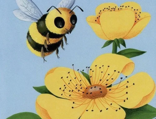 Travniške živali; čmrlj in cvet